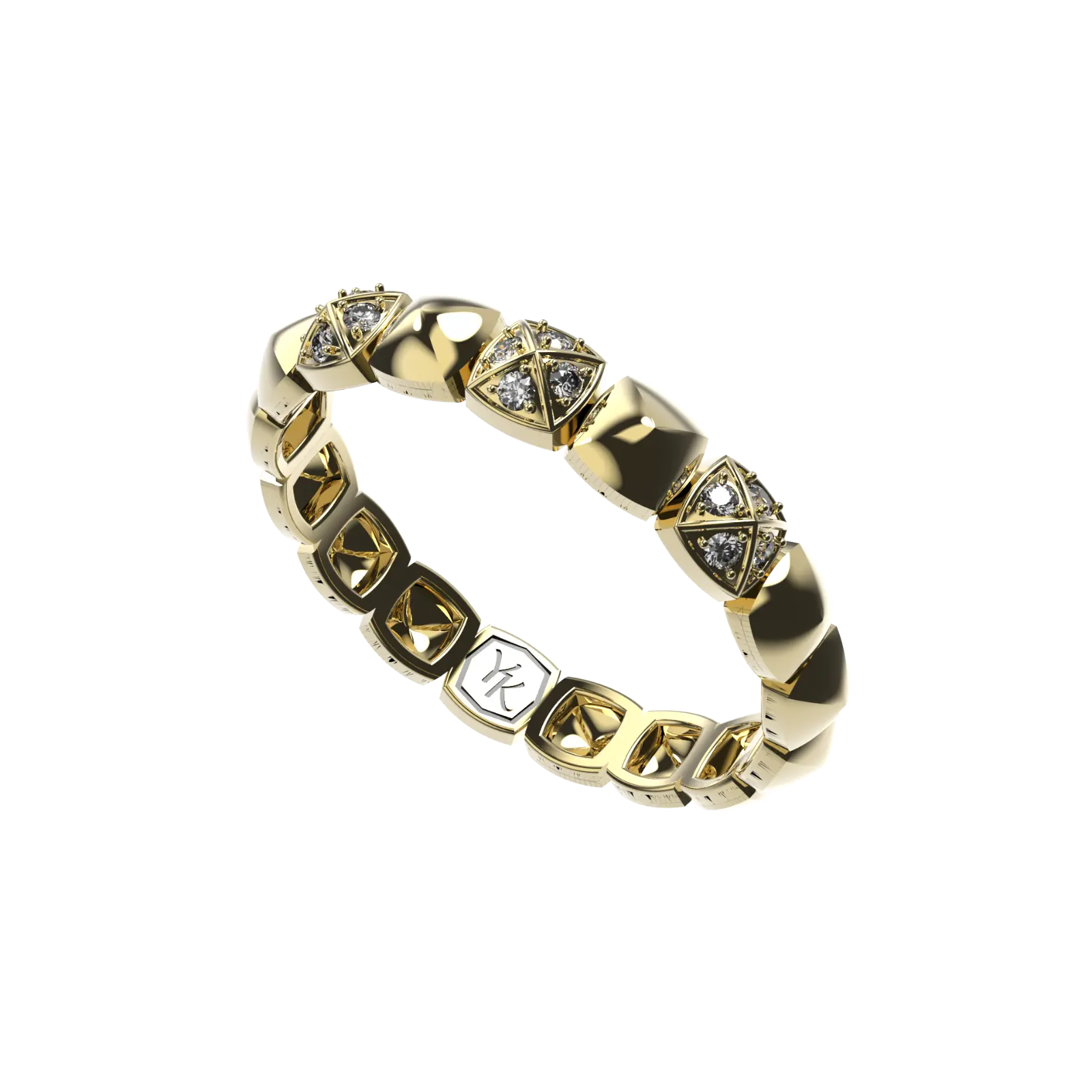 Кольцо "Doppi Gloss" 3•бриллианты